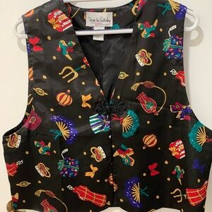 VTG Diane Von Furstenberg ugly Christmas Vest Sz M